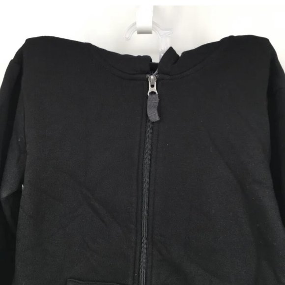NWT Kid's Cat & Jack Unisex Black Hoodie Full Zip Long Sleeve Sweatshirt S 6/7 - Picture 2 of 4